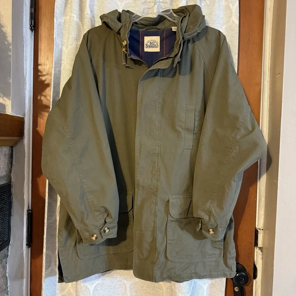 VTG‎ B D Baggies Chore Jacket Mens XL Green Canvas Barn Western Equestrian
